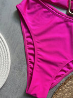 Metal Rings Cut Out Swimwear - Piña Colada