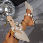 Pearl Heel Height Slippers for Women - Piña Colada