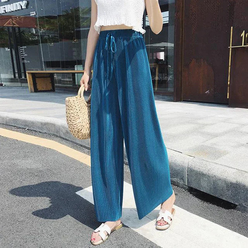 Wide Leg Pants Pleated - Piña Colada