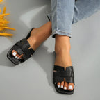 Solid Color Slide Sandals - Piña Colada