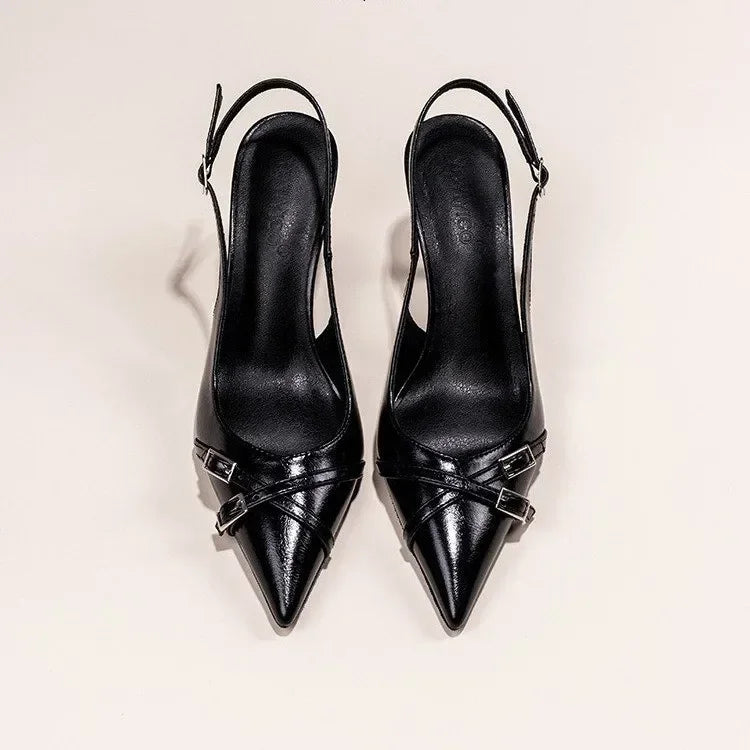 Pointed Toe High-heeled Shoes - Piña Colada