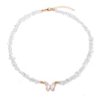 Butterfly Crystal Necklace - Piña Colada