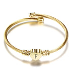 Initial Letter Cuff Bracelet Stainless Steel - Piña Colada