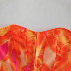 Floral A-Line Mini Summer Dress - Piña Colada