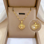 Shell Pearl Necklace - Piña Colada