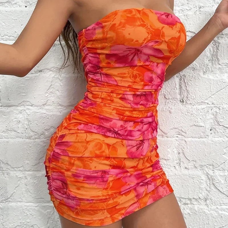 Tropical Bliss Mini Dress - Piña Colada