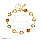 316L Stainless Steell Colour Heart Rhinestones - Piña Colada