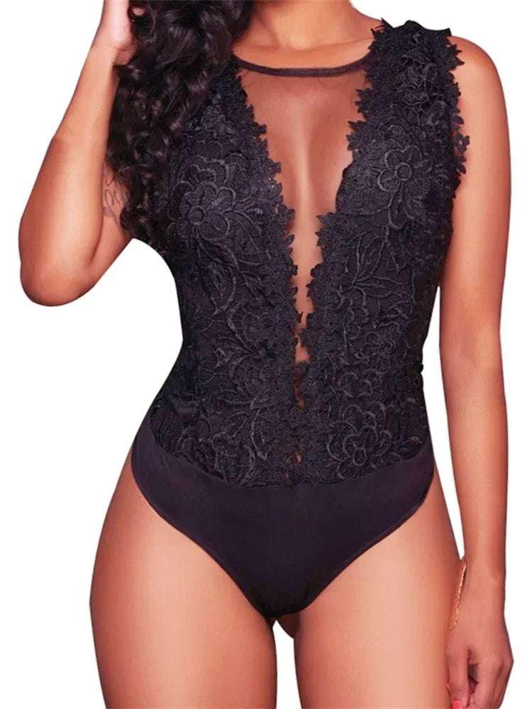 Floral Lace Backless Bodysuit - Piña Colada