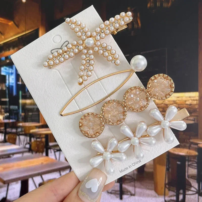 Flower Pearl Hair Clip - Piña Colada