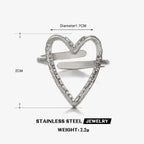 Gold Color Stainless Steel Heart Ring - Piña Colada