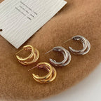 Chunky Stainless Steel Hoop Earrings - Piña Colada