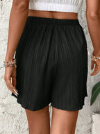 Women High Waist Solid Shorts - Piña Colada