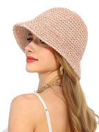 Crochet Straw Bucket Hat - Piña Colada