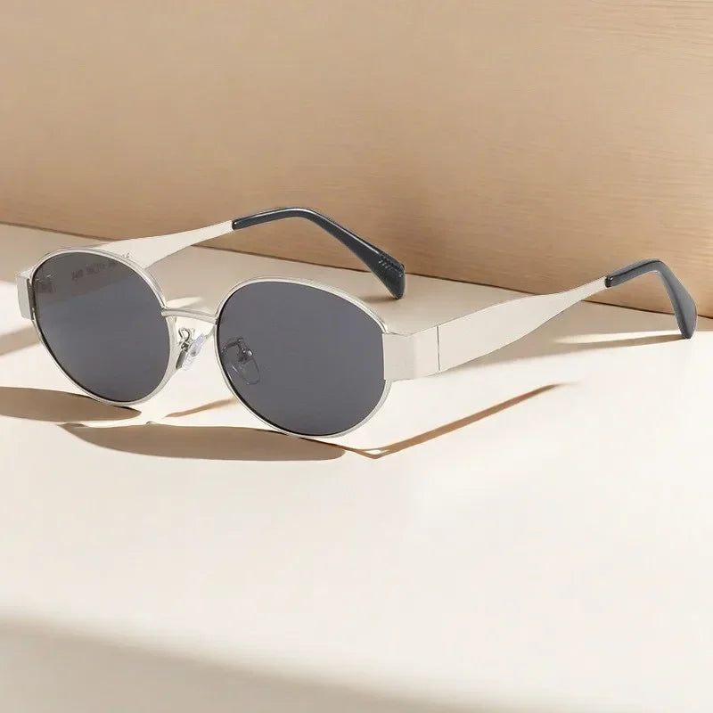Sunglasses Advanced Metal Sunglasses Fashion Oval - Piña Colada