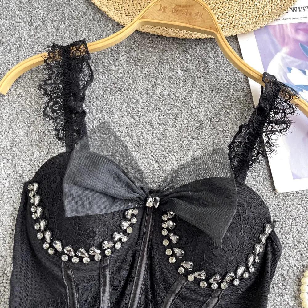 Tank Top Diamond Lace Mesh - Piña Colada