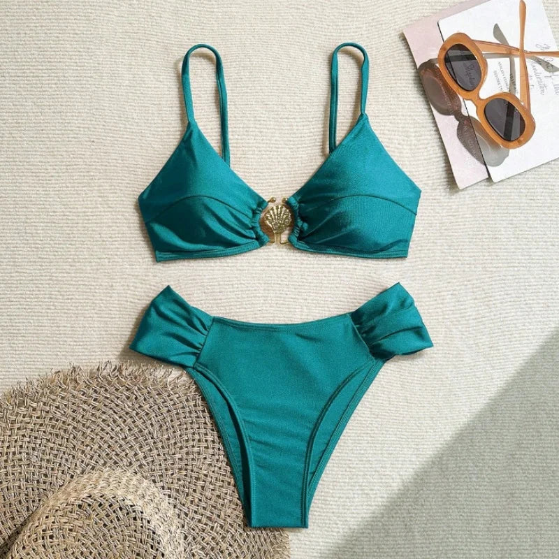 High-Waist String Bikini Set