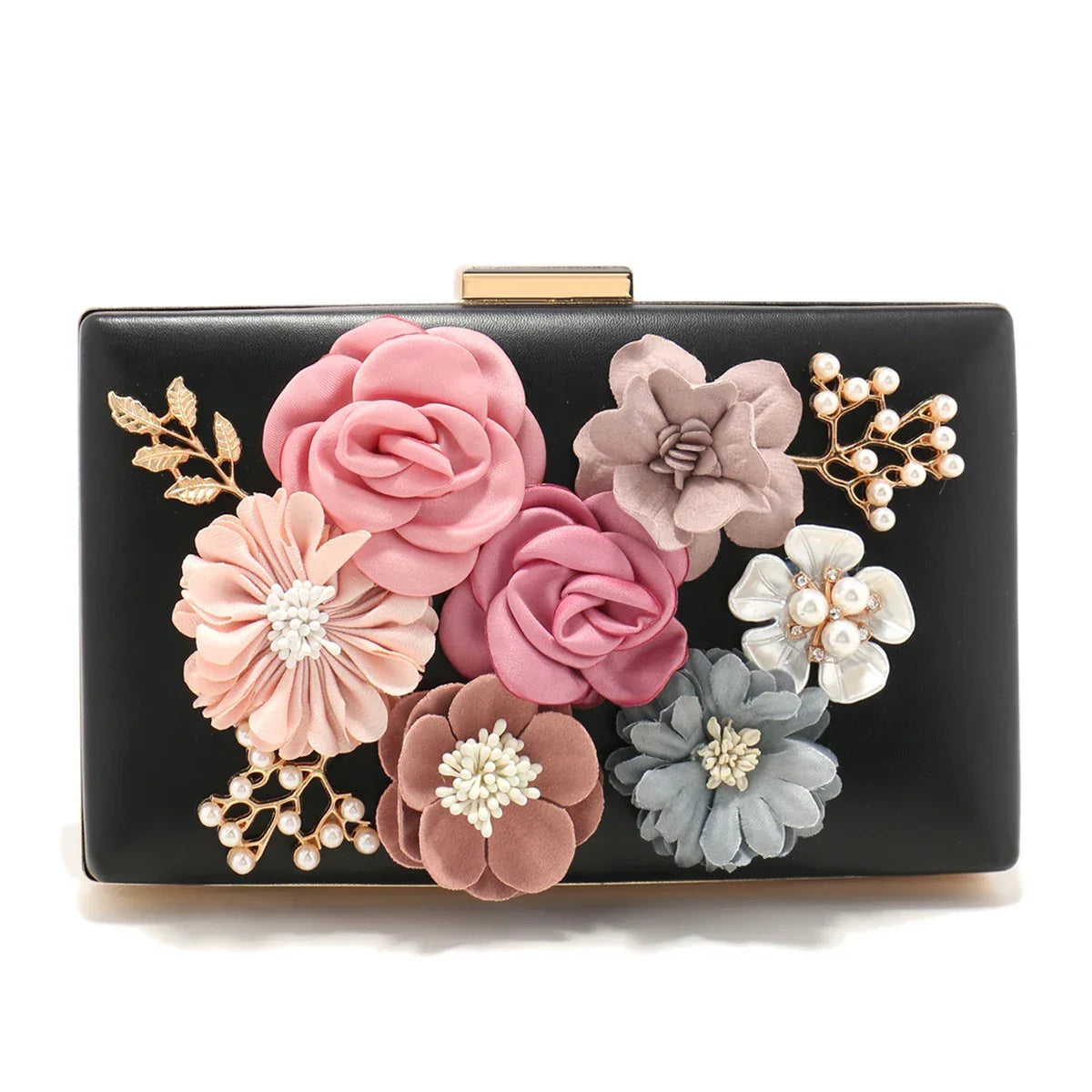 Floral Beaded Pearl Clutch - Piña Colada