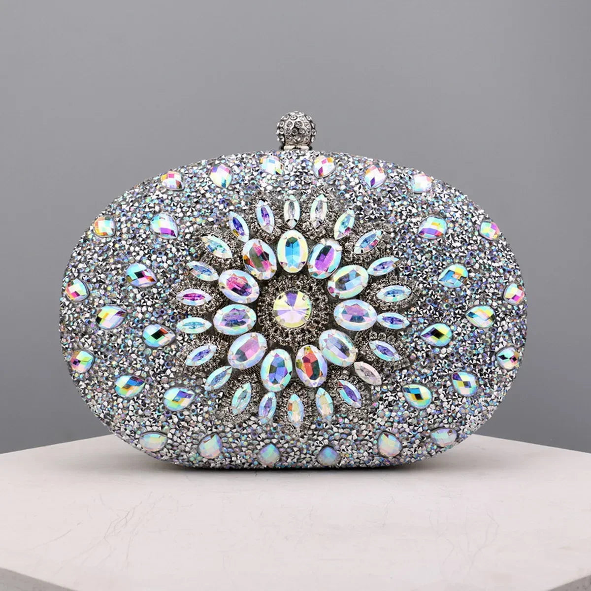 Crystal Floral Evening Clutch - Piña Colada
