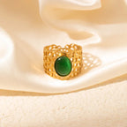 Colorful Stone Open Band Ring - Piña Colada