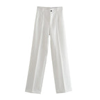 Office Wear Straight Pants - Piña Colada