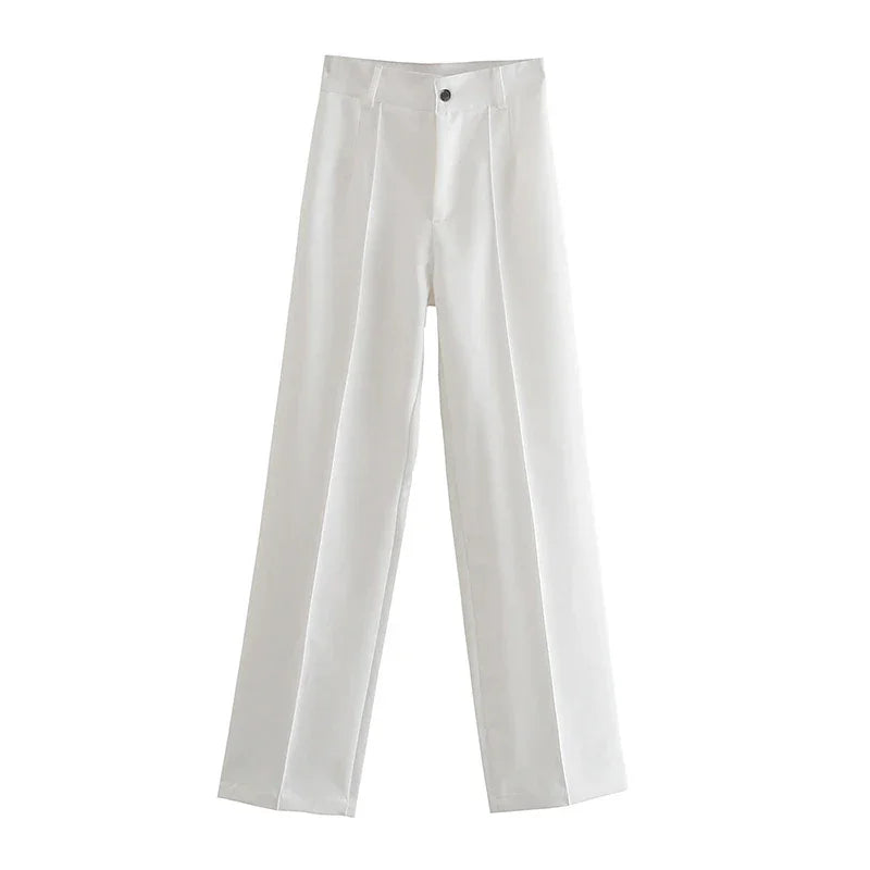 Office Wear Straight Pants - Piña Colada
