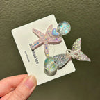 2PCS Elegant Starfish Star Shell Hair Clips - Piña Colada