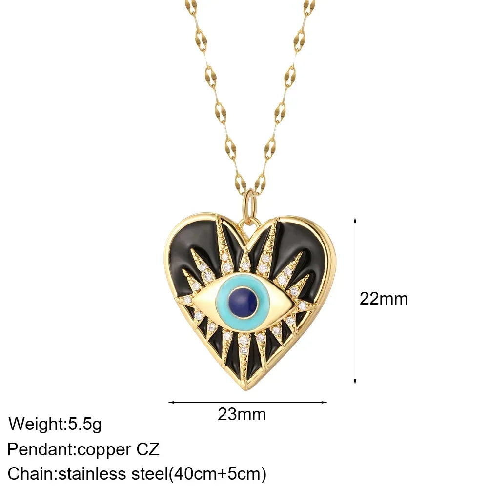 Gold Pendant Long Stainless Steel Chains - Piña Colada