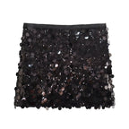 High Waist Sequined Mini Skirt - Piña Colada