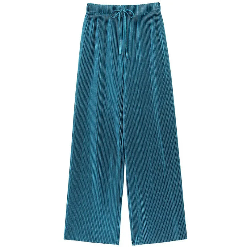 Wide Leg Pants Pleated - Piña Colada