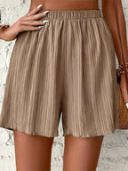 Women High Waist Solid Shorts - Piña Colada