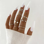 Boho Zircon Rings Set - Piña Colada