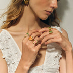 18k Gold Plated Minimalist Ring - Piña Colada