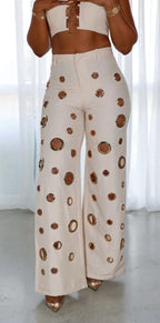 Wide Leg Pants Crop Top Outfits - Piña Colada