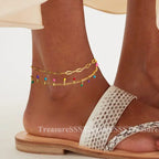 Stainless Steel Gold-Plated Anklet for Women - Piña Colada