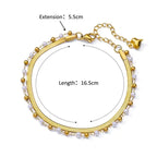 Stainless Steel Gold-Plated Anklet for Women - Piña Colada