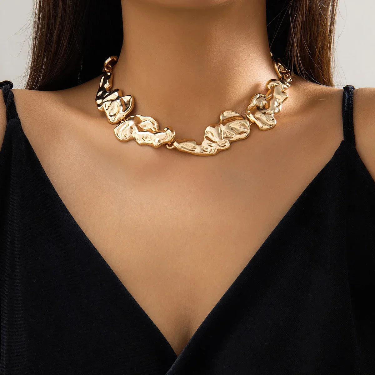 Irregular Metal Patchwork Choker - Piña Colada