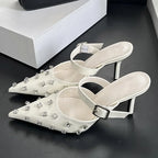 Crystal Diamond Buckle Pointed Toe - Piña Colada