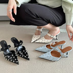 Crystal Diamond Buckle Pointed Toe - Piña Colada
