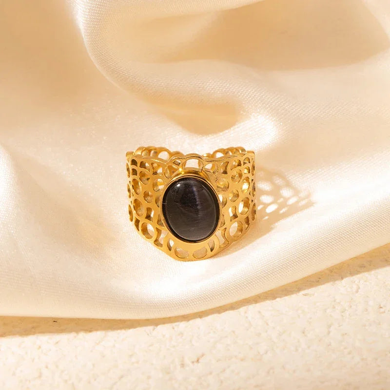 Colorful Stone Open Band Ring - Piña Colada