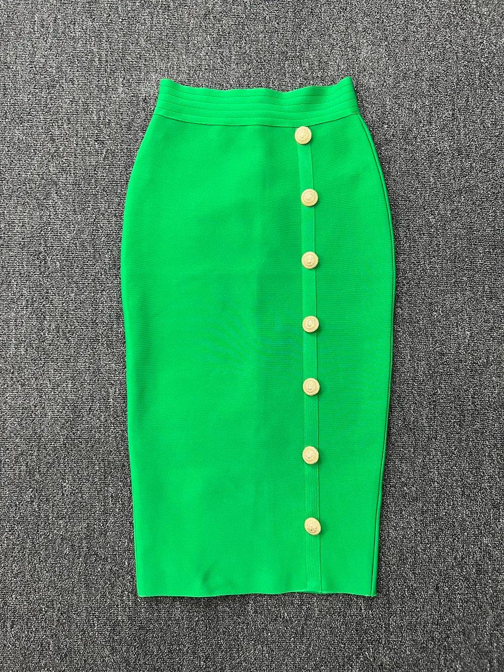 Elastic Bodycon Mid Bandage Skirt - Piña Colada
