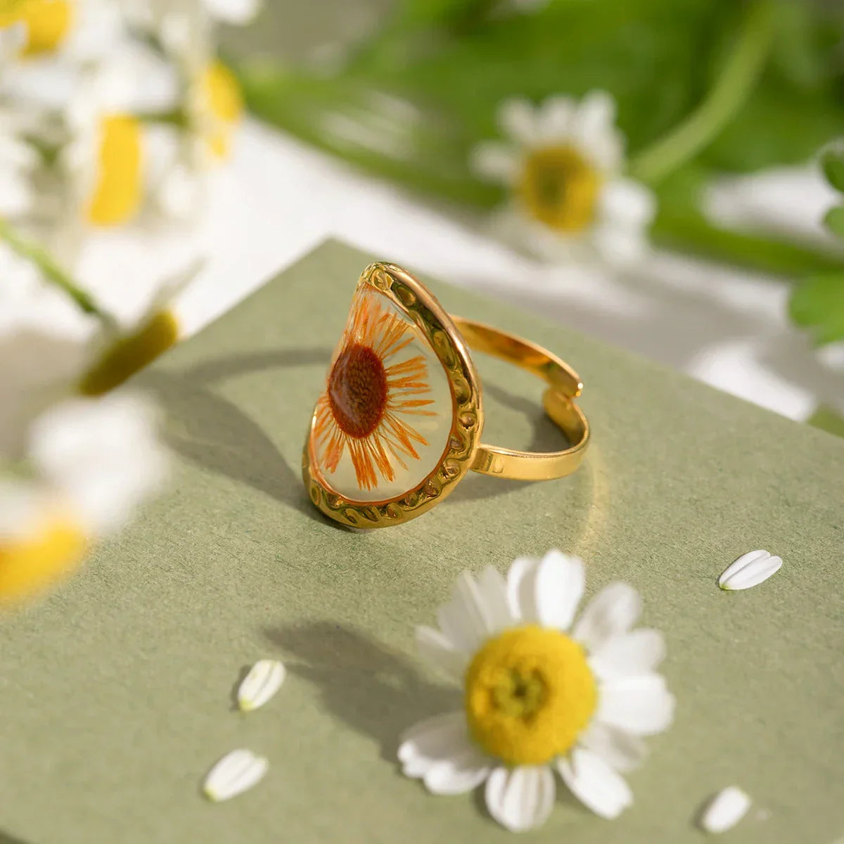 18k Gold Plated Minimalist Ring - Piña Colada