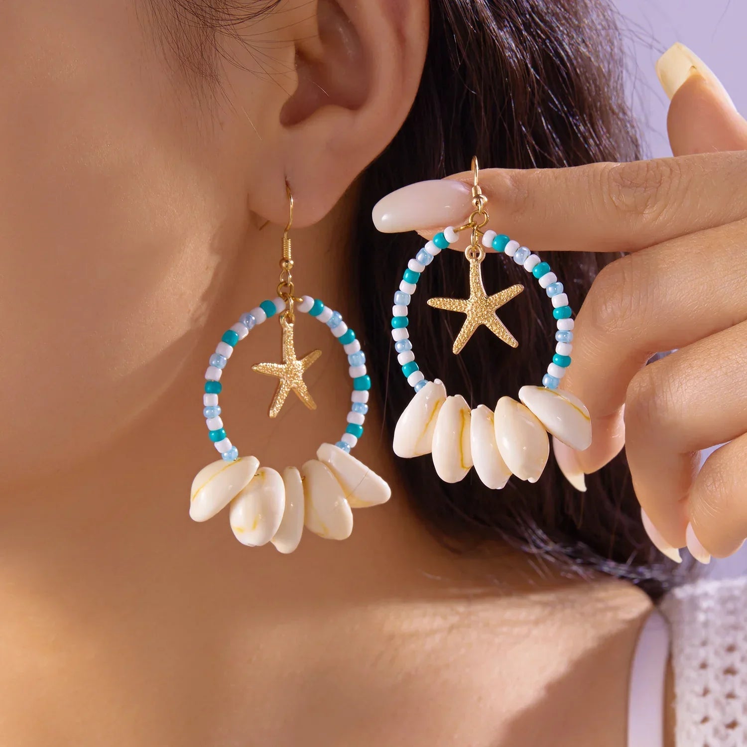 Boho Sea Shell Earrings - Piña Colada