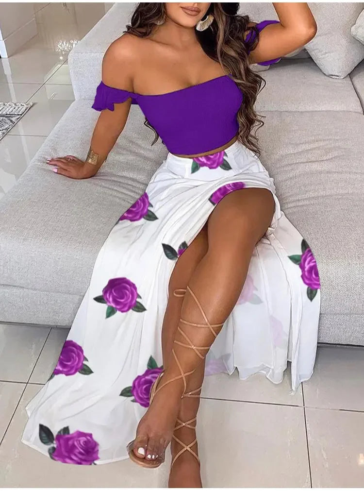 2-Piece Boho Off-Shoulder - Piña Colada