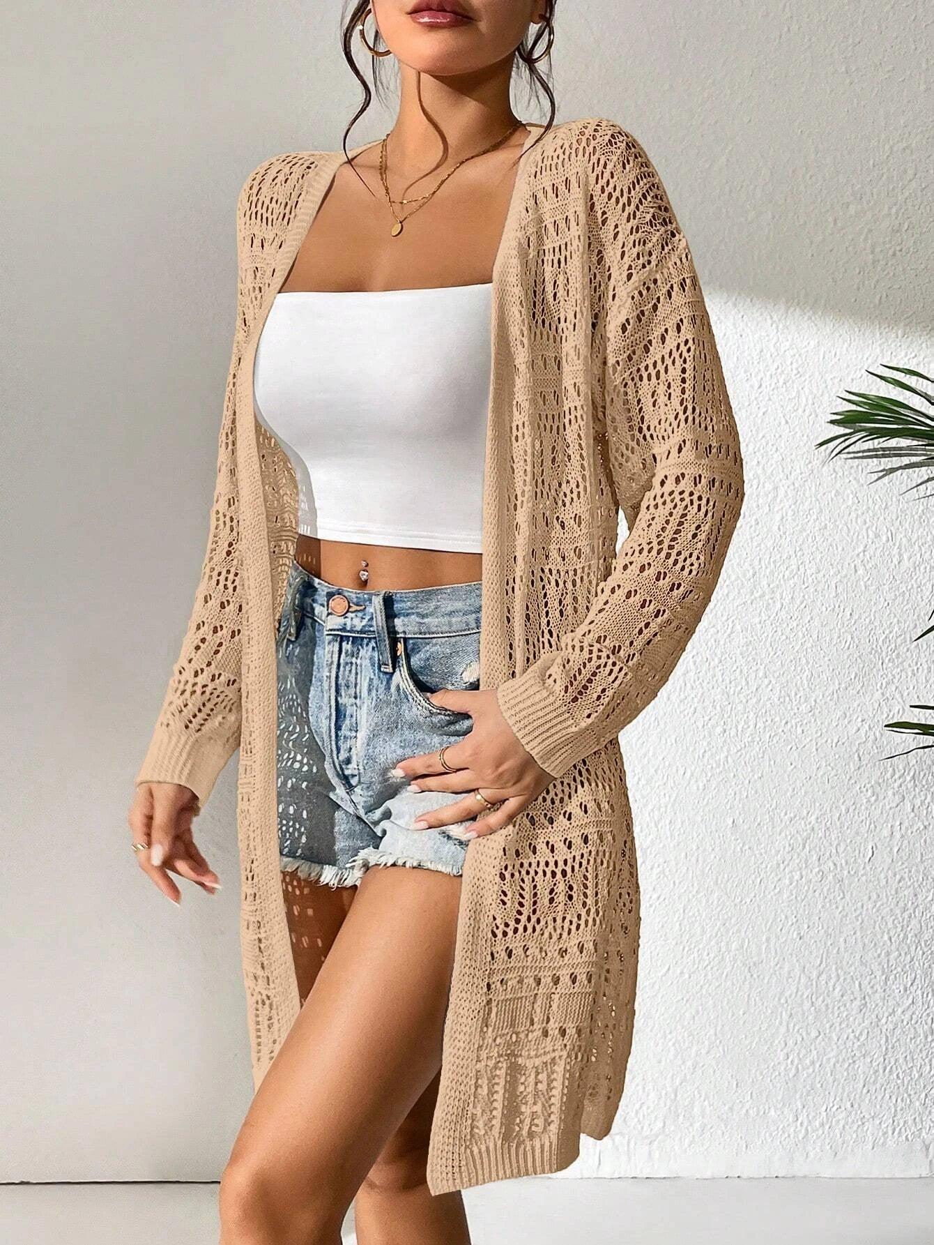 Knitted Cardigan Loose Fitting - Piña Colada