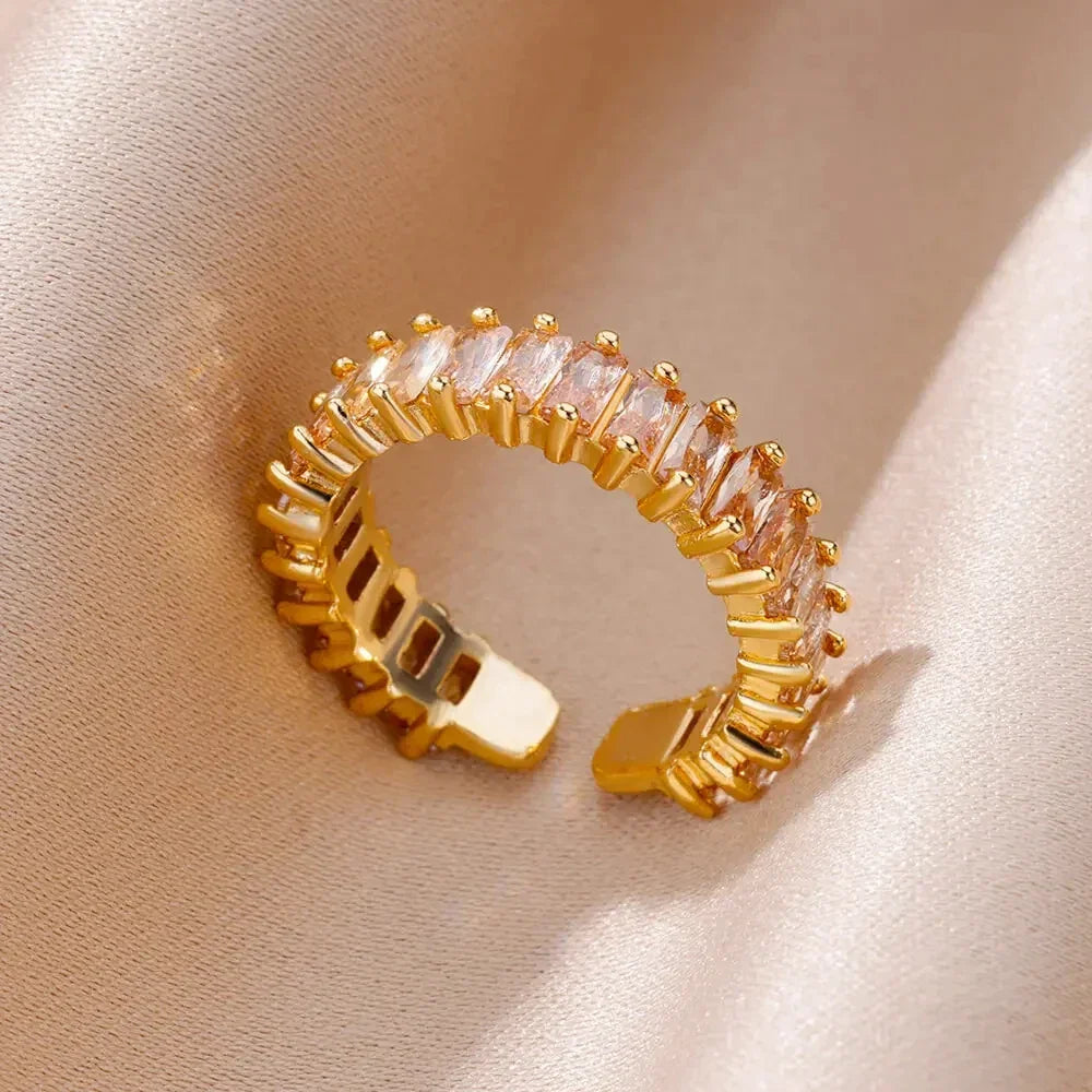 Colorful Cubic Zircon Ring - Piña Colada