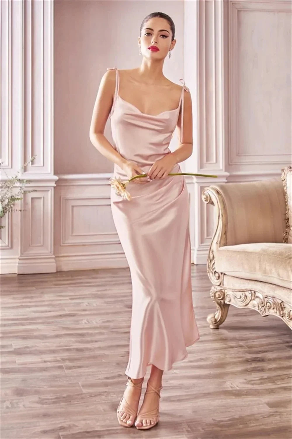 Satin Midi Summer Dresses - Piña Colada