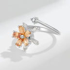 Spinner Ring Crystal Flower - Piña Colada