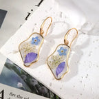Natural Flower Dangle Earrings - Piña Colada
