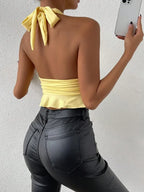 Lace-Up Slim Fit Bodysuit – Knitted Sexy Clubwear - Piña Colada