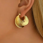 Large Ear Buckle Earrings - Piña Colada